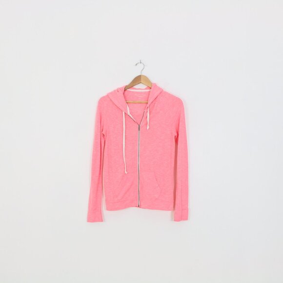 *American Eagle Outfitters Pink Long Sleeve Zip Up Sweater - Picture 3 of 7